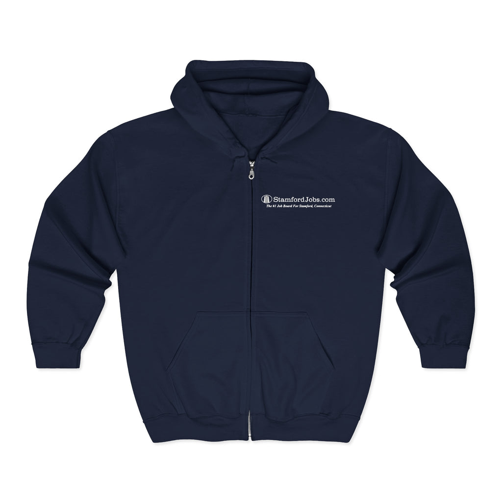 StamfordJobs.com Full-Zip Hoodie — "Find The Perfect Job In The City That Works"