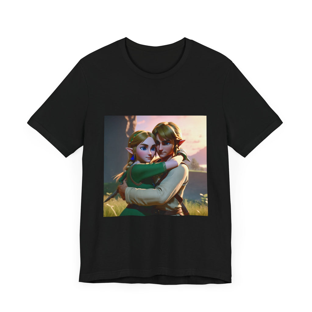 Elf Couple Hugging 2 - Unisex Jersey Short Sleeve Tee