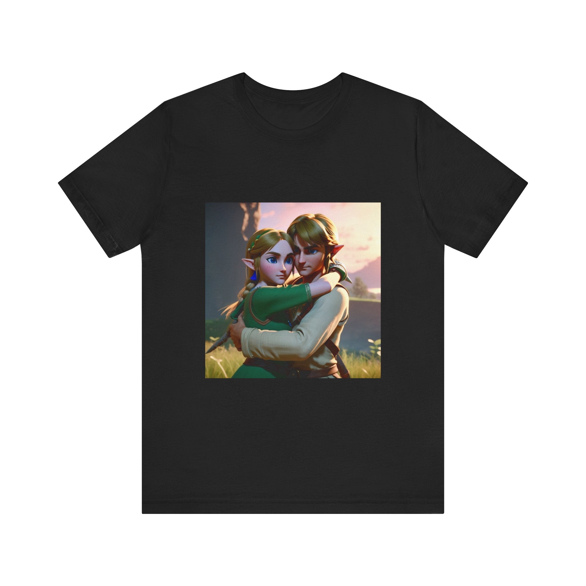 Elf Couple Hugging 2 - Unisex Jersey Short Sleeve Tee