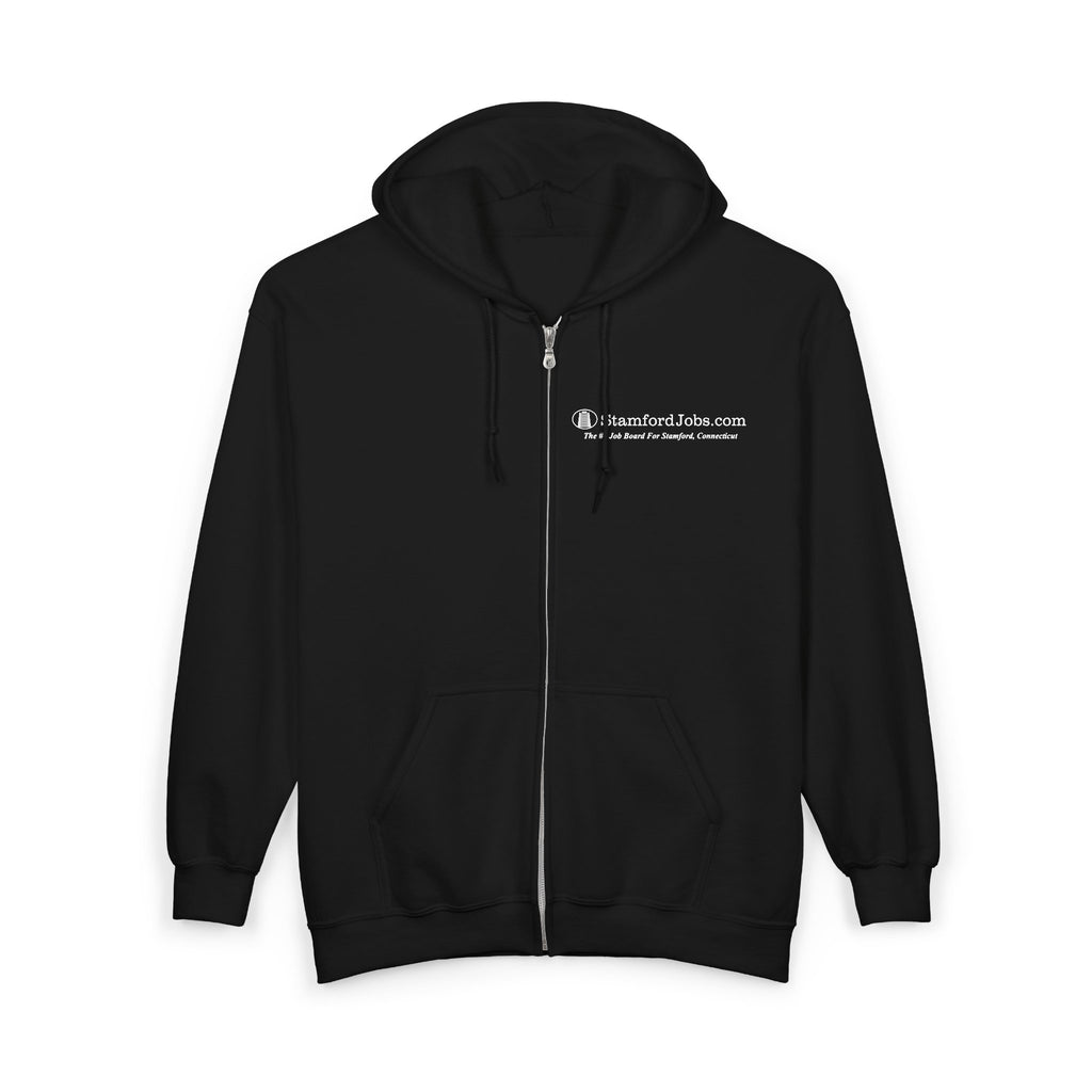 StamfordJobs.com Full-Zip Hoodie — "Find The Perfect Job In The City That Works"