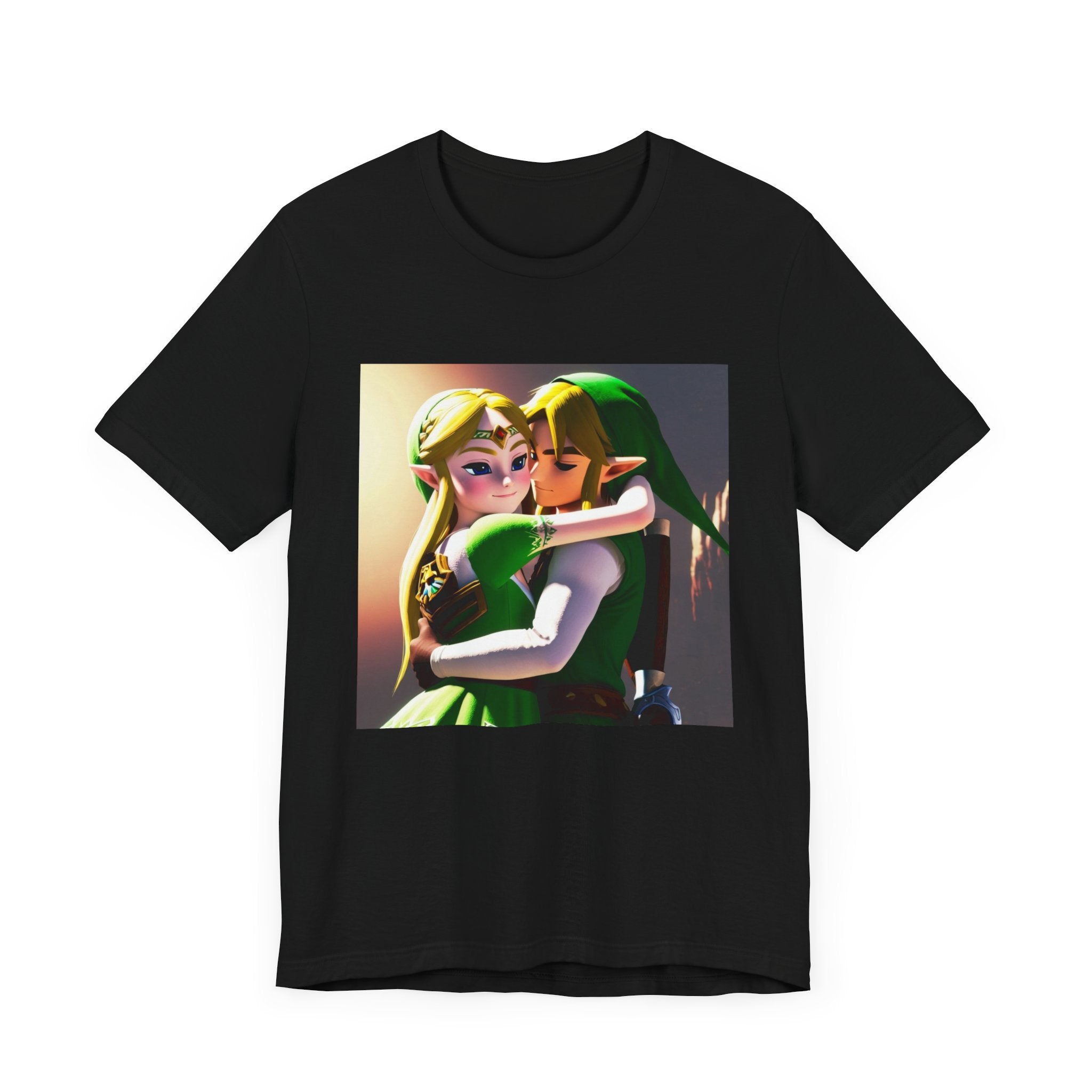 Elf Couple Hugging 1 - Unisex Jersey Short Sleeve Tee