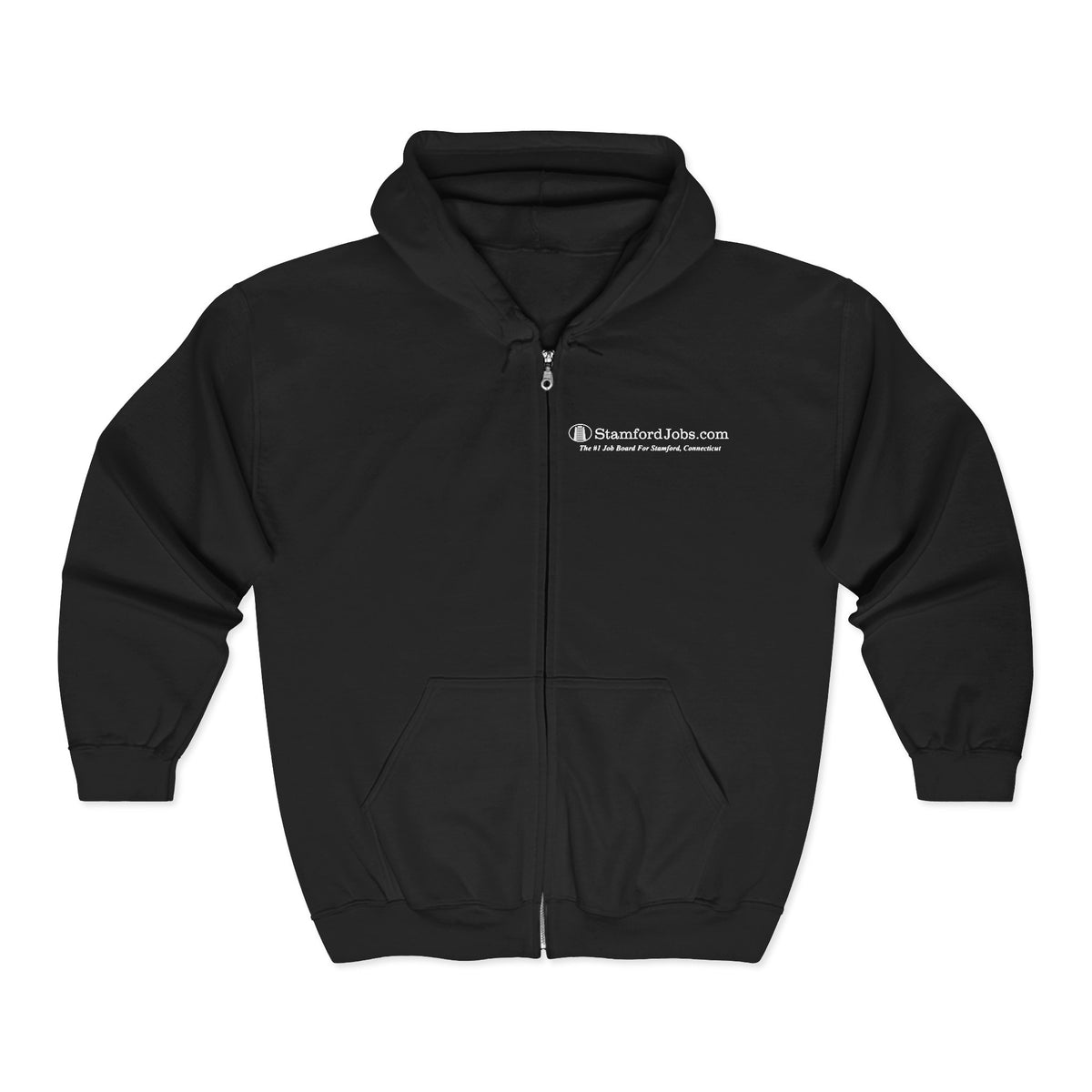 StamfordJobs.com Full-Zip Hoodie — "Find The Perfect Job In The City That Works"