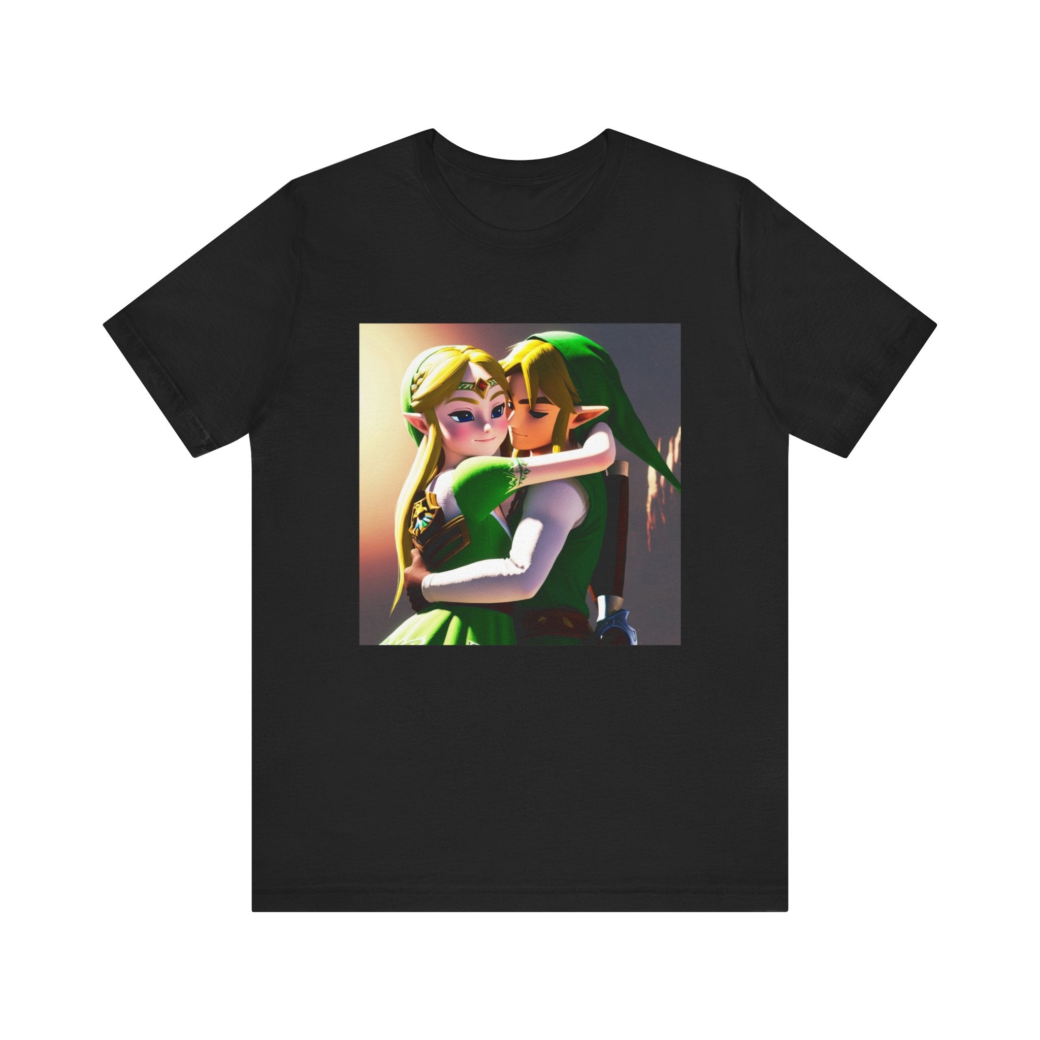 Elf Couple Hugging 1 - Unisex Jersey Short Sleeve Tee